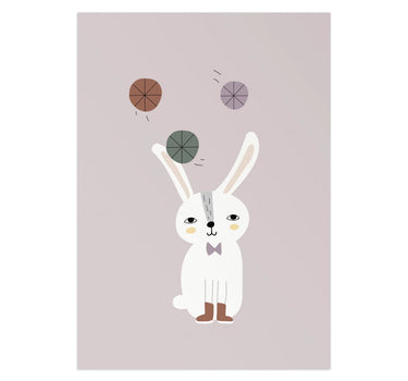 Plakát - žonglující králík